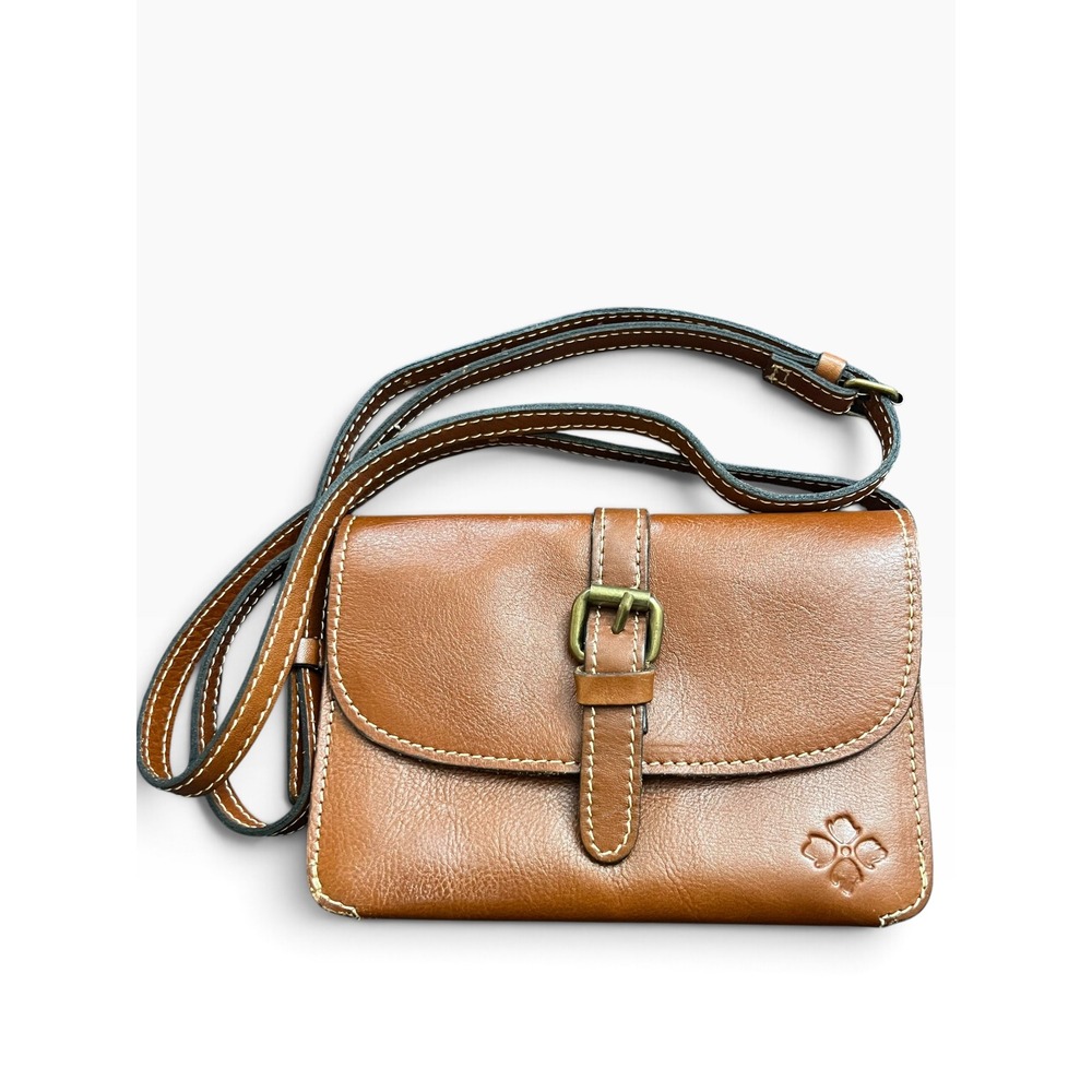 Patricia Nash Torri Crossbody Wallet Bag Tan Leather Boho Y2K